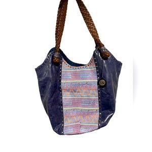 THE SAK purple leather hobo Indio handbag purse